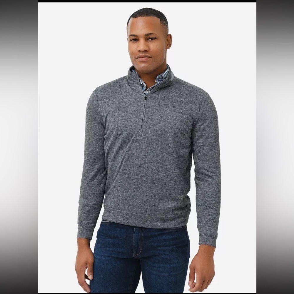 Johnnie-O Seal Gray Reflex Prep-Formance 1/4 Zip Pullover M